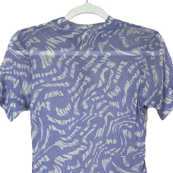 SKIMS Summer Mesh T-Shirt Bodysuit Lilac Swirl‎ Womens Small - Picture 8 of 12